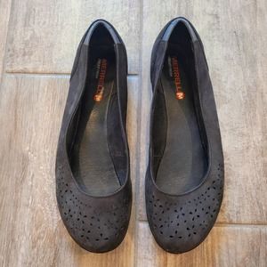 Merrell Flats Women's Size 9 Mimix Haze Ballet Laser Cut Slip On Leather Black